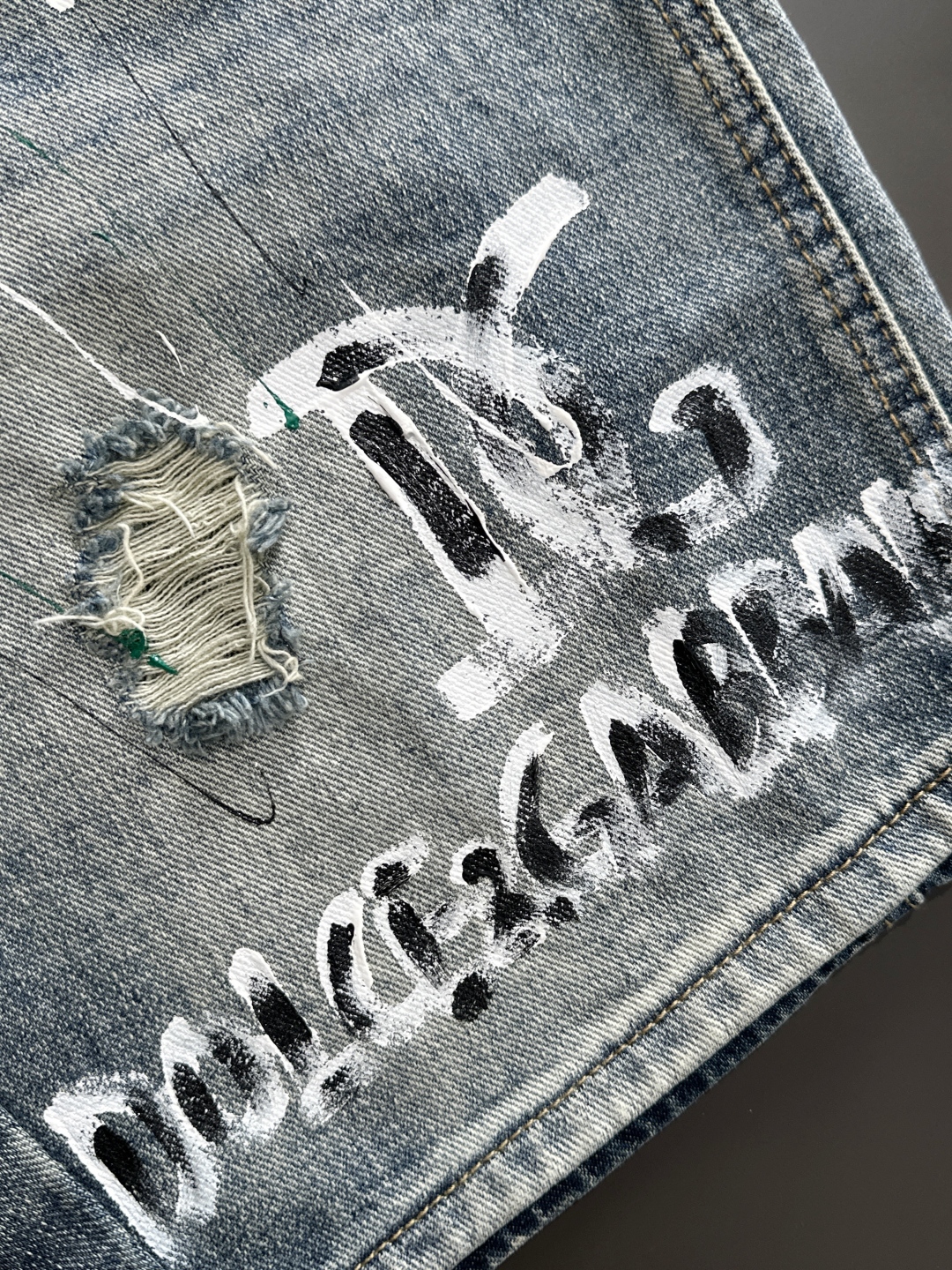 Original Single-Explosive Jeans: Super Customized Heavy Engineering for Summer Style, Sizes 29-38 - 图片 6