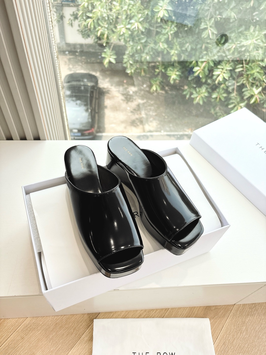 The Row leren sandalen met ronde neus importkwaliteit origineel geïmporteerd runderleer