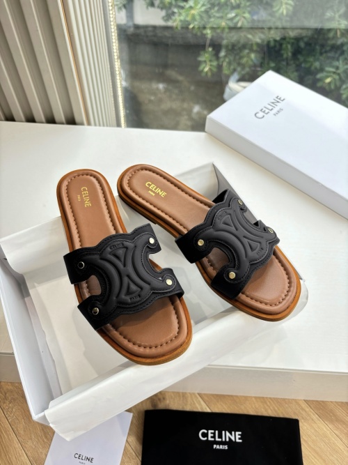Celine Women's Triomphe Slide Sandals in Leather, Comfortable and Chic 1 Celine Women's Triomphe Slide Sandals in Leather, Comfortable and Chic