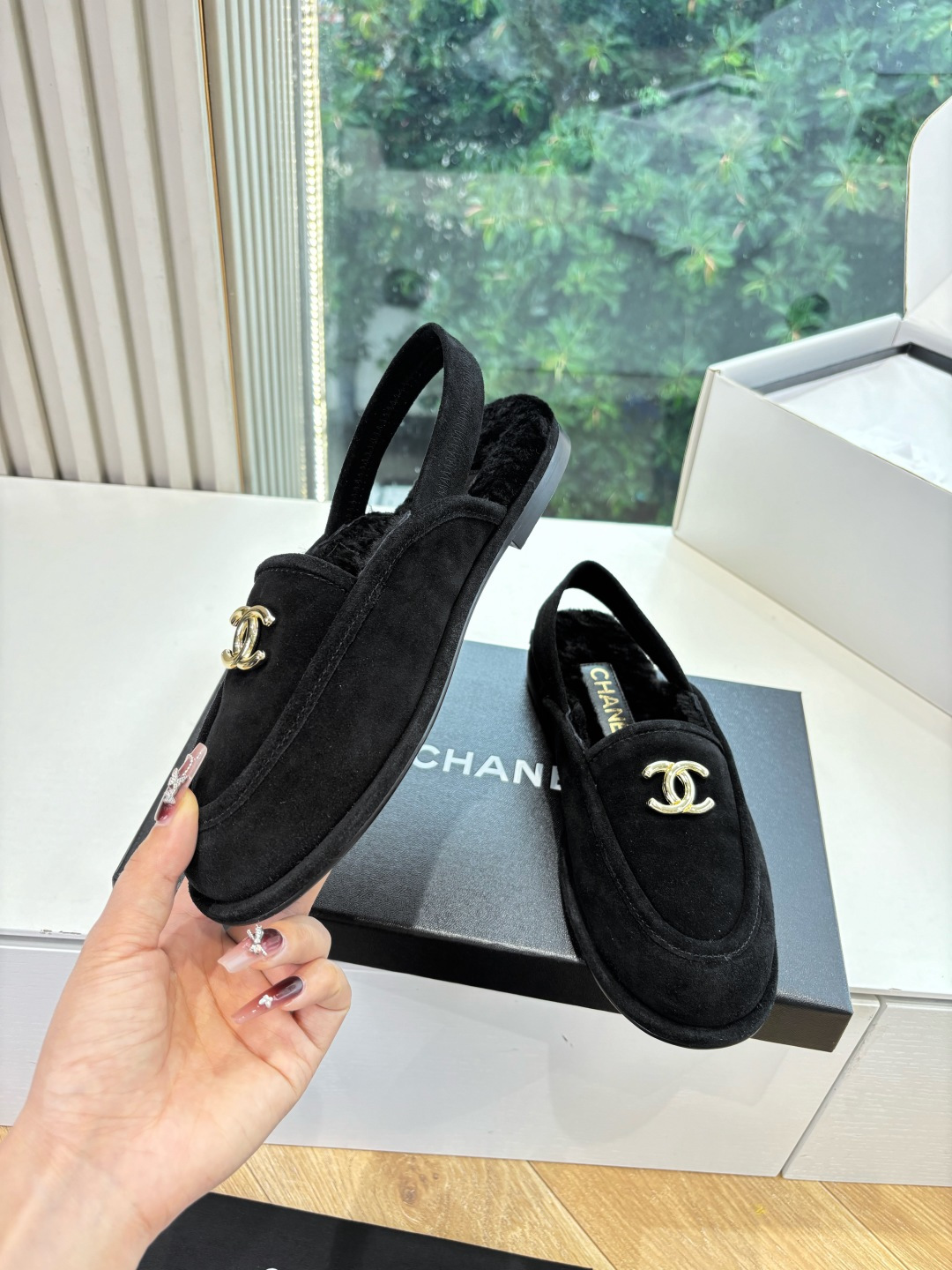 G391所见即所得代购级CHANE*25s小香奈儿早秋玛丽珍毛毛包头单鞋凉鞋棉鞋 妥妥的自留款！！比经典款Slingba