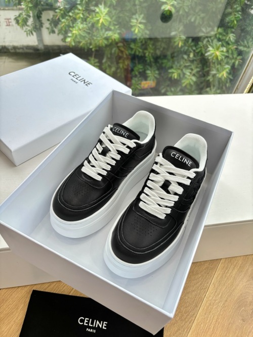 Celine CR-03 Runner Sneakers - Black Leather Platform Lace-Up Shoes 1 Celine CR-03 Runner Sneakers - Black Leather Platform Lace-Up Shoes