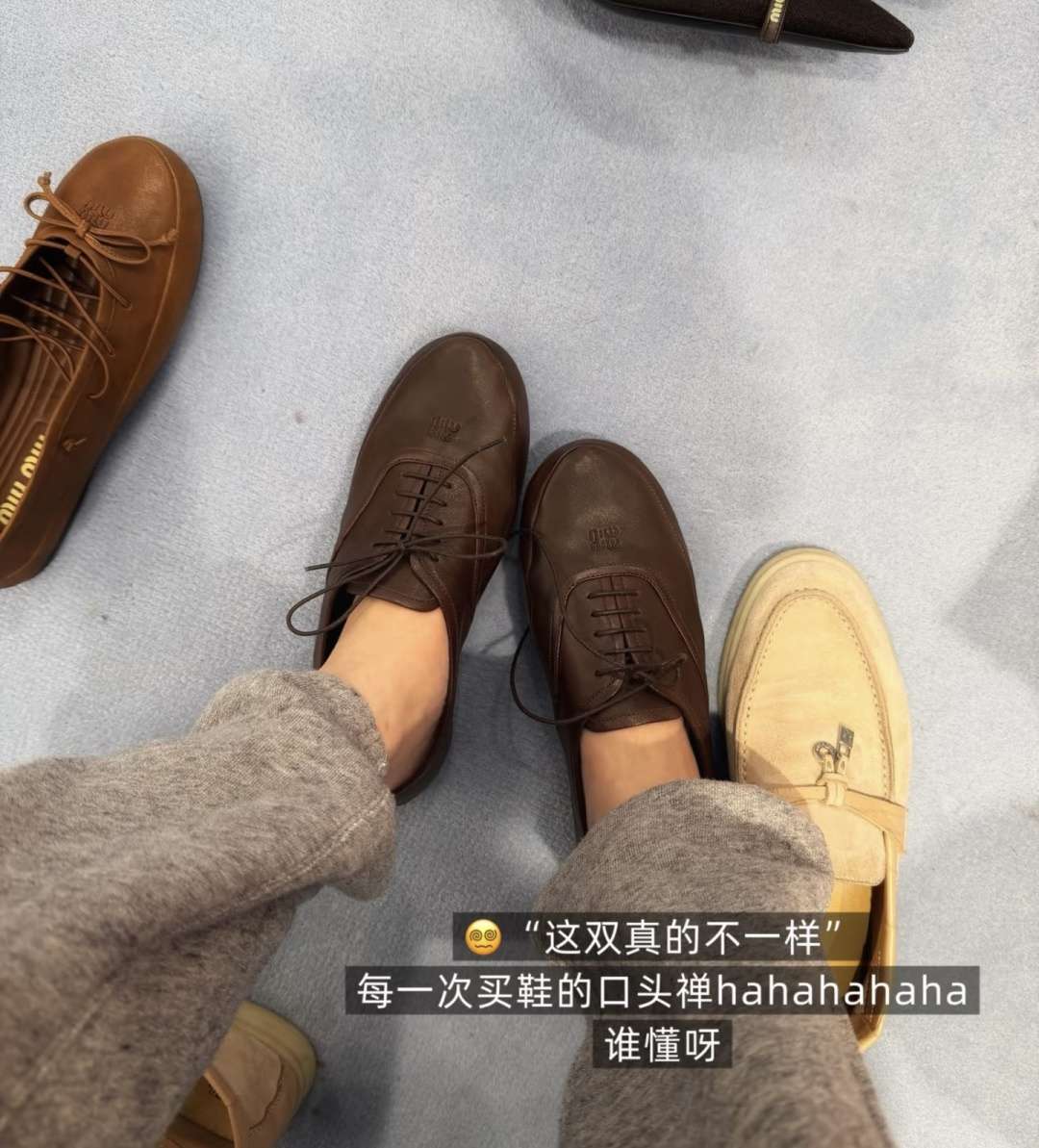 🌾G0286代购级独家上新Miu Miu2026真皮系带玛丽珍乐福鞋Zp开发 手工羊皮平底拖鞋秒杀市面版