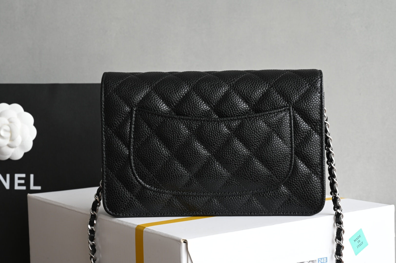 🌼白金版▪️正品级 包装如图全新到货𝟐𝟓𝐜全新𝐰𝐨𝐜链条包独家𝖧𝖺𝖺𝗌鱼子酱牛皮黑银专柜售价𝟤𝟪𝟧𝟢𝟢𝗋