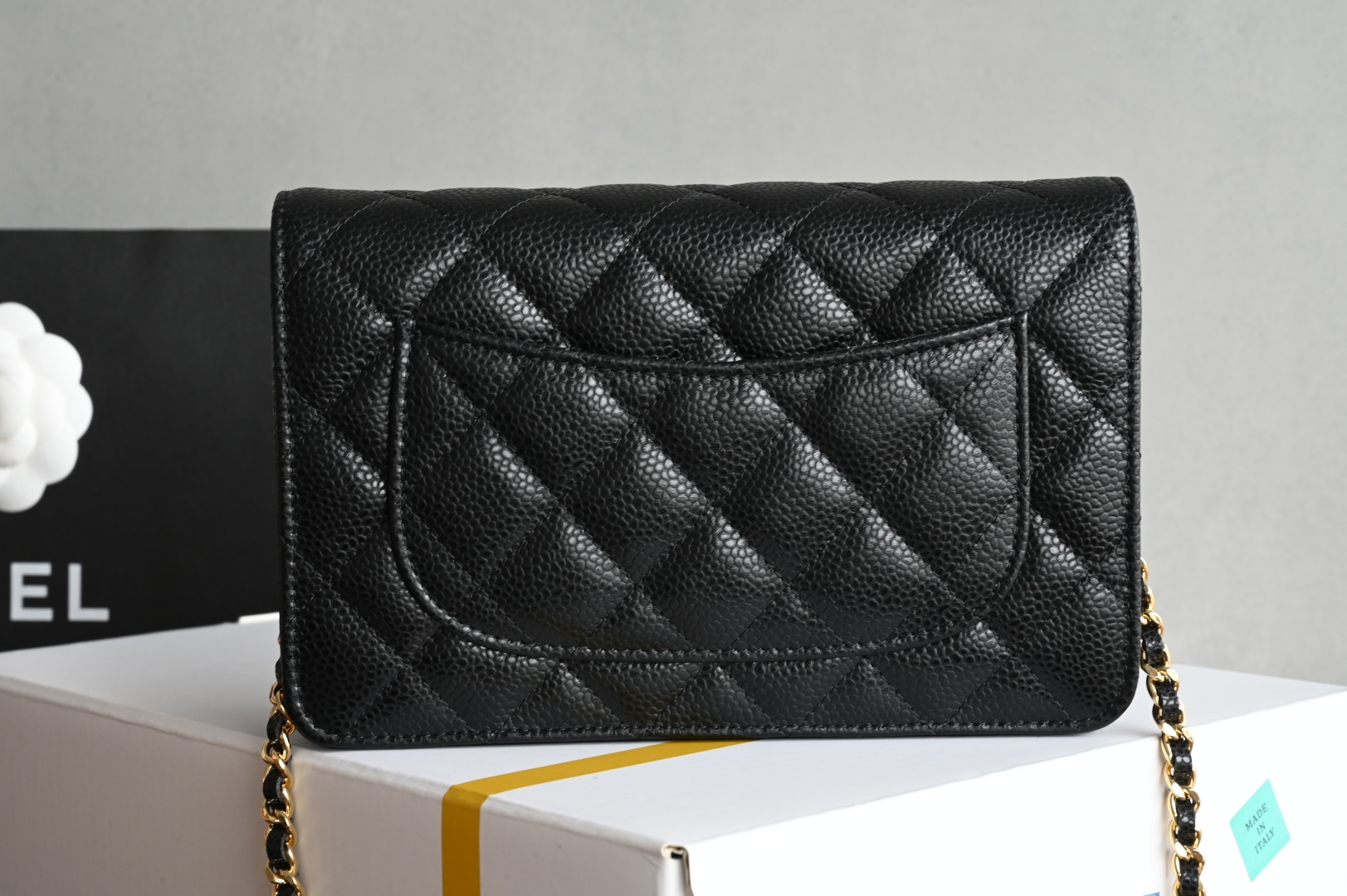 🌼白金版▪️正品级 包装如图全新到货𝟐𝟓𝐜全新𝐰𝐨𝐜链条包独家𝖧𝖺𝖺𝗌鱼子酱牛皮黑金专柜售价𝟤𝟪𝟧𝟢𝟢𝗋