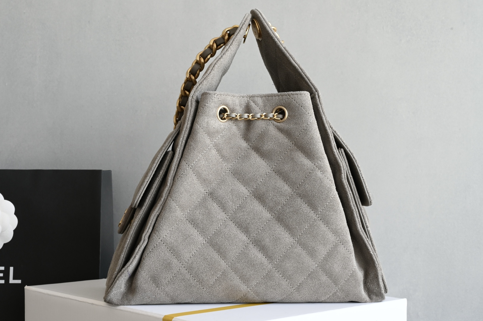 🌼白金版▪️正品级 包装如图全新到货🆕𝗖𝗵𝗮𝗻𝗲𝟭 𝟮𝟱𝗕𝗮𝗴嬉皮𝗁𝗈𝖻𝗈小号 大象灰专柜售价𝟦𝟩𝟪𝟢𝟢