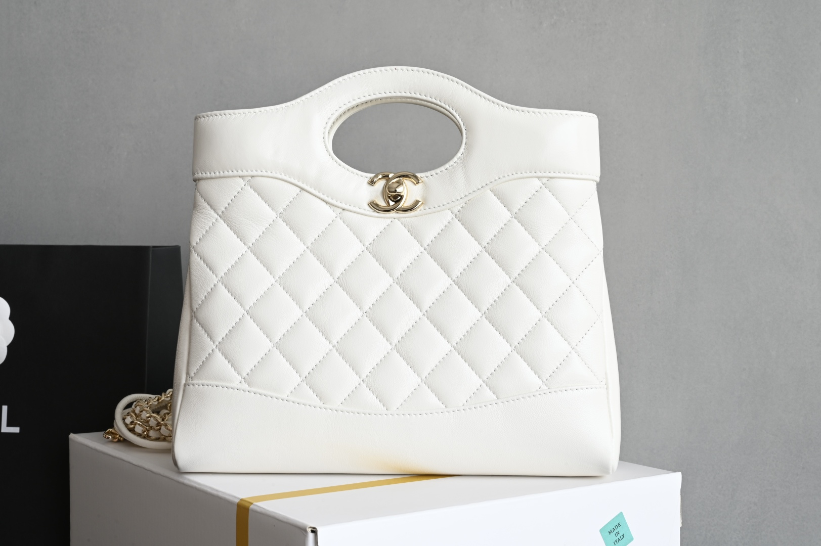 白金版▪️正品级 包装如图全新到货‼️𝗖𝗵𝗮𝗻𝗲𝟭 𝟮𝟓𝐏 全新版本迷你𝟥𝟣𝖡𝖺𝗀购物袋 链条可拆卸 白