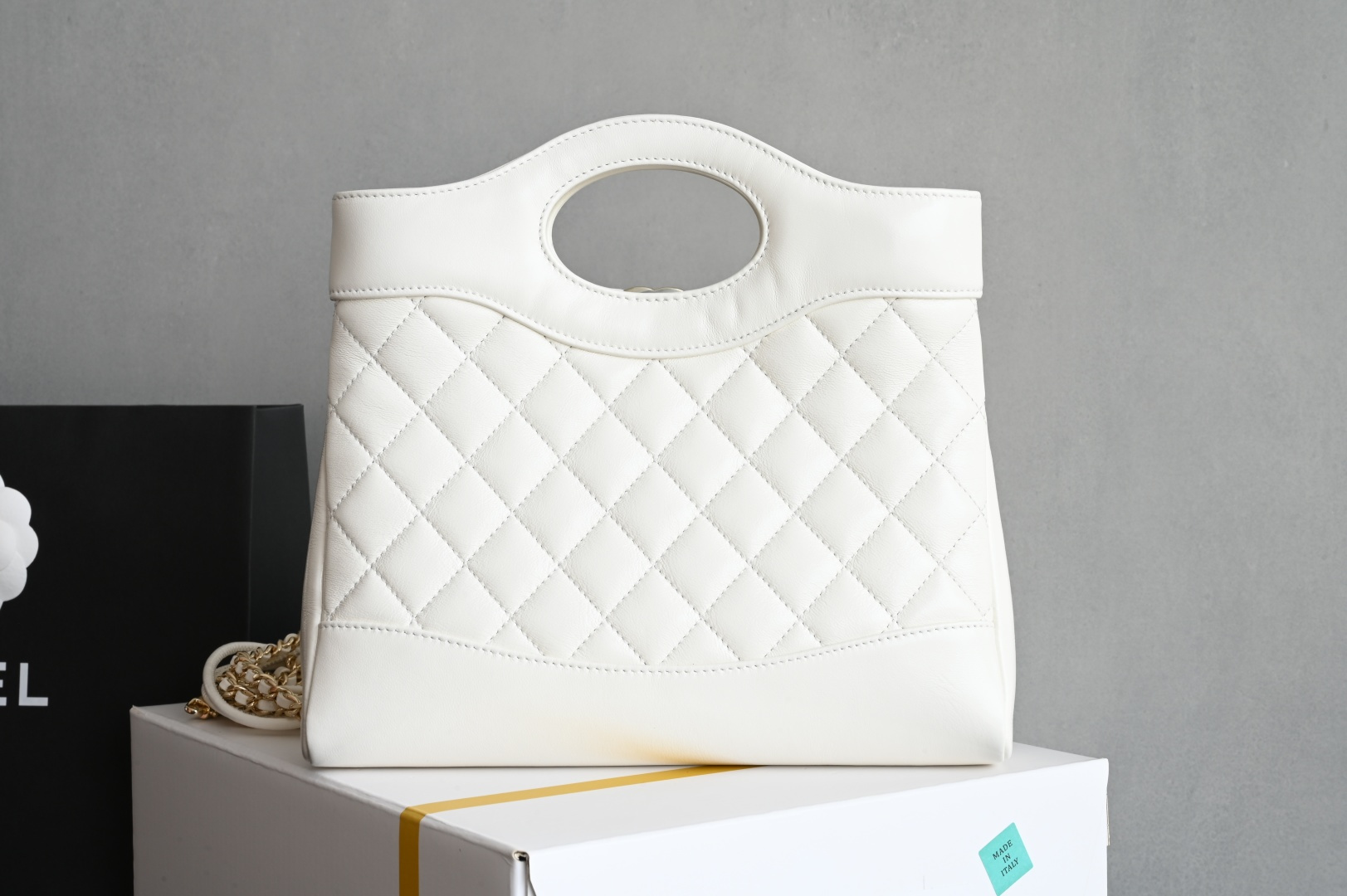 白金版▪️正品级 包装如图全新到货‼️𝗖𝗵𝗮𝗻𝗲𝟭 𝟮𝟓𝐏 全新版本迷你𝟥𝟣𝖡𝖺𝗀购物袋 链条可拆卸 白