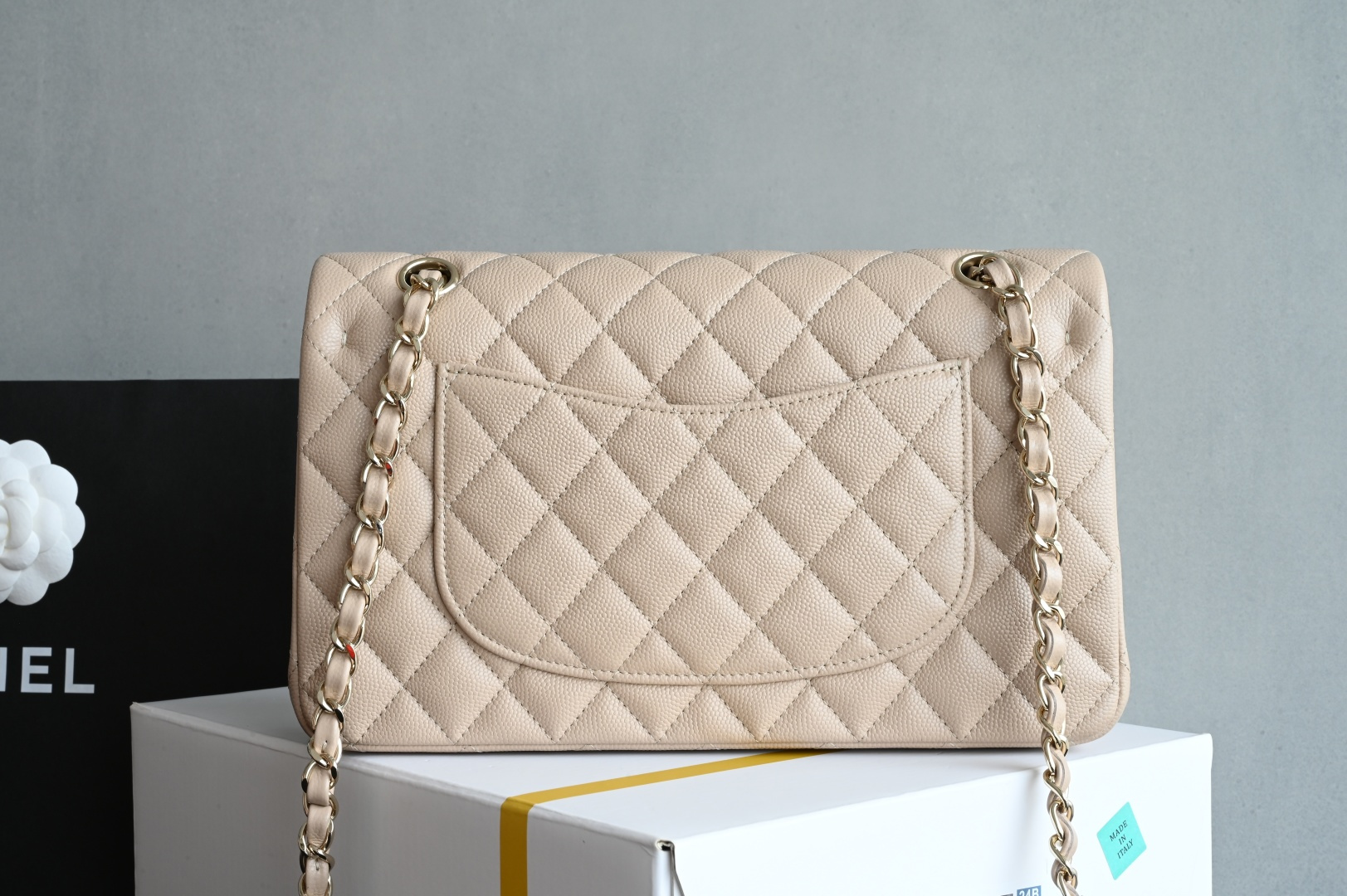 🌼白金版▪️正品级 包装如图𝐂𝐡𝐚𝐧𝐞𝐥 𝐂𝐅 升级版 奶茶全名Classic Fla0 尺寸： 15.