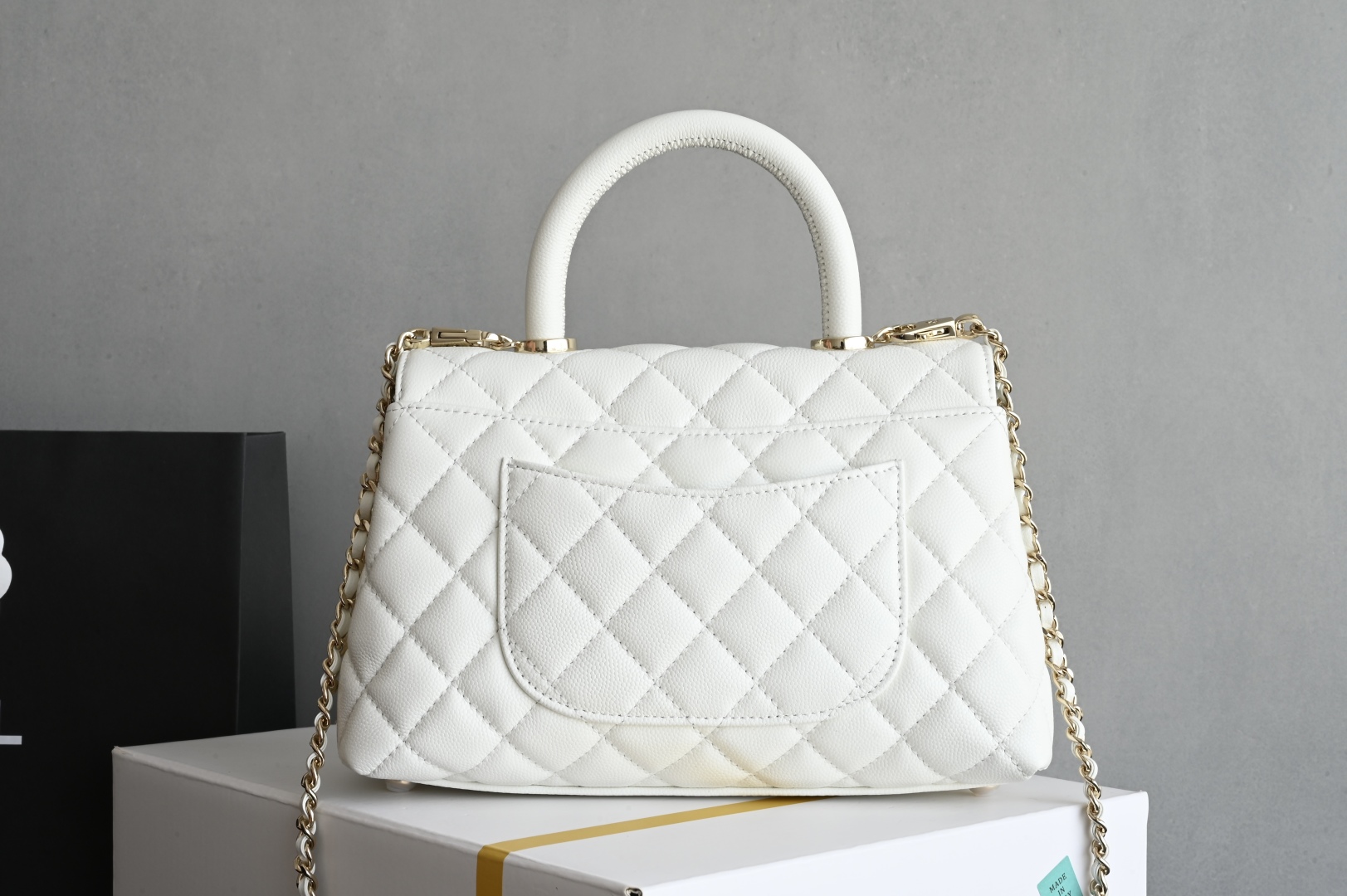 Chanel Coco Handle White Small Size Bag with Quilted Design and Golden Hardware 3 cmp i1744611968954 8600 0 1