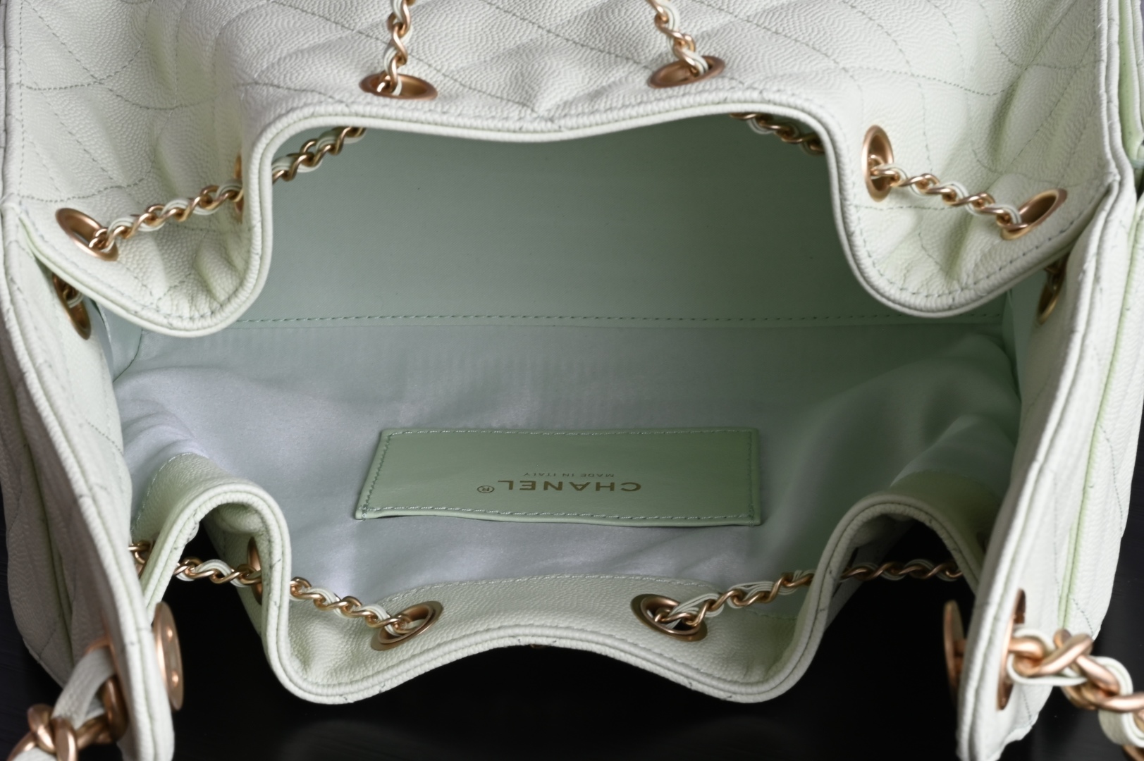 白金版▪️正品级 包装如图全新到货🆕𝗖𝗵𝗮𝗻𝗲𝟭 𝟮𝟓𝐒𝟐𝟓𝐁𝐚𝐠嬉皮购物包小号 苹果绿专柜售价𝟦𝟩𝟪𝟢