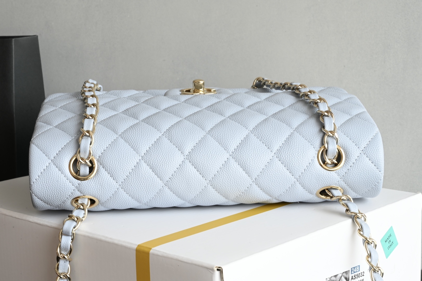 白金版▪️正品级 包装如图𝐂𝐡𝐚𝐧𝐞𝐥 𝐂𝐅 升级版 浅蓝全名Classic Fla0 尺寸: 15.5