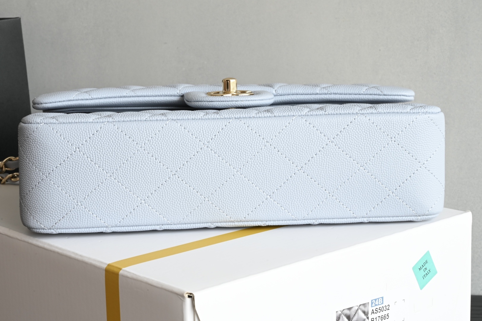 白金版▪️正品级 包装如图𝐂𝐡𝐚𝐧𝐞𝐥 𝐂𝐅 升级版 浅蓝全名Classic Fla0 尺寸: 15.5