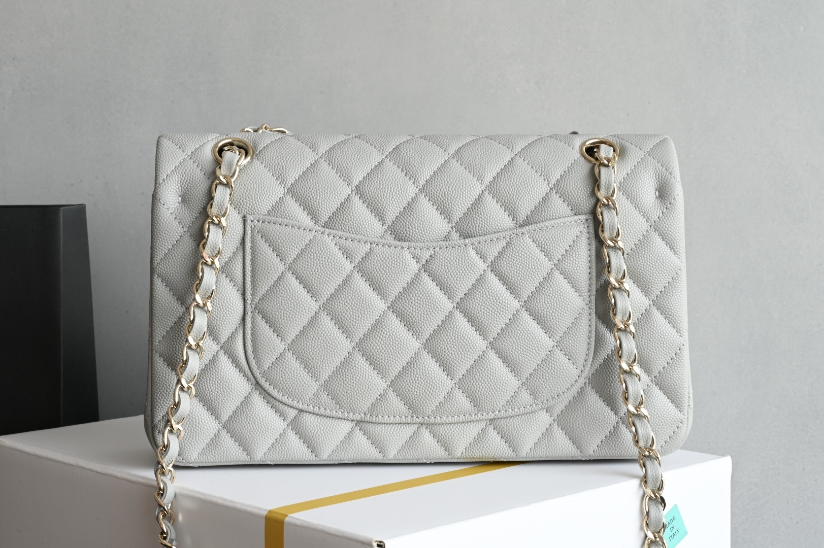 白金版▪️正品级 包装如图𝐂𝐡𝐚𝐧𝐞𝐥 𝐂𝐅 升级版 浅灰金全名Classic Fla0 尺寸: 15.