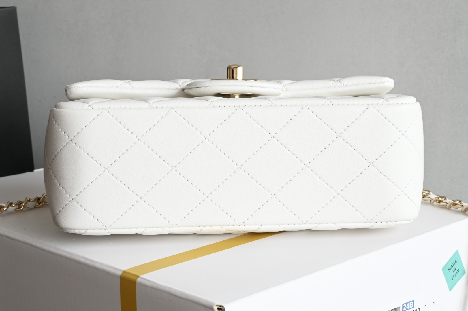 白金版▪️正品级 包装如图全新到货‼️𝟐𝟓𝐏 [升级版] 𝐌𝐢𝐧𝐢口盖包手提手腕 白色带手柄的包包在近两