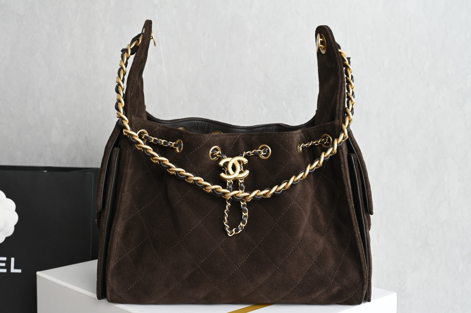 🌼白金版▪️正品级 包装如图全新到货🆕𝗖𝗵𝗮𝗻𝗲𝟭 𝟮𝟱𝗕𝗮𝗴𝟐𝟓𝐤新色嬉皮𝗁𝗈𝖻𝗈小号 咖啡色专柜售价