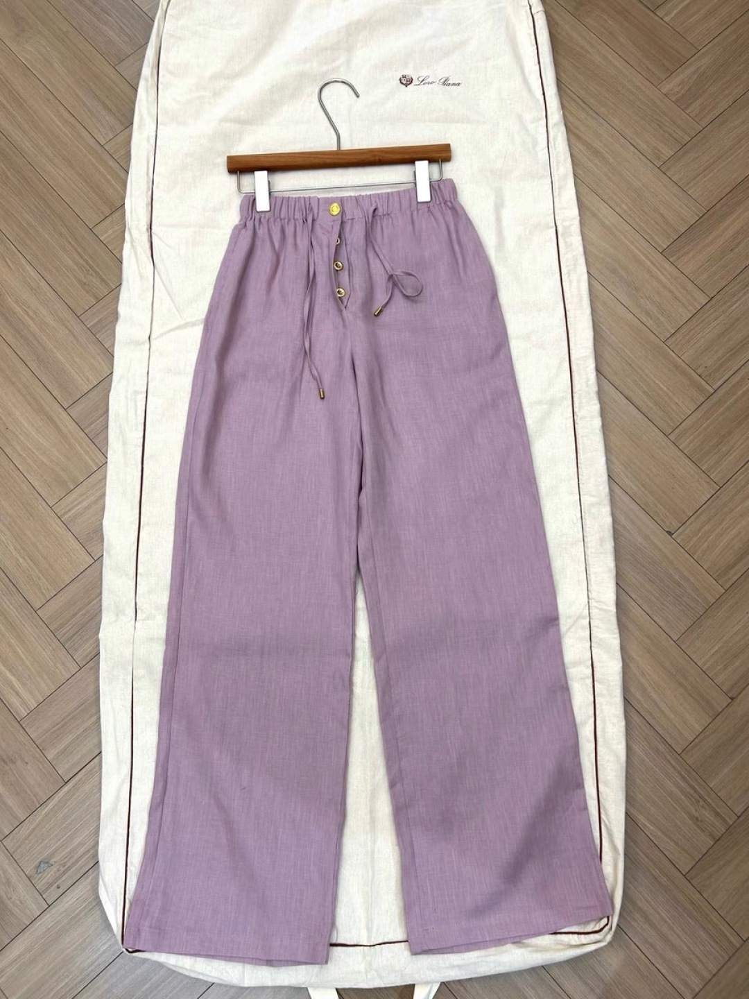 High-End Women’s Clothes: Water-Washing Linen Suit, Elegant Purple, Bat Sleeve Shirts - 图片 6