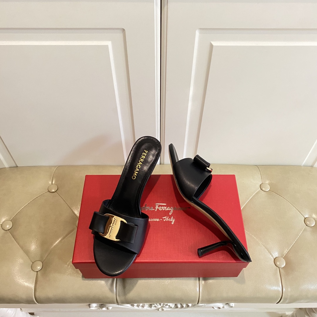 New Ferragamo Heels in Rubber, Oxen, and Sheep Skin, 7.5cm High, Sizes 35-41 - 图片 1
