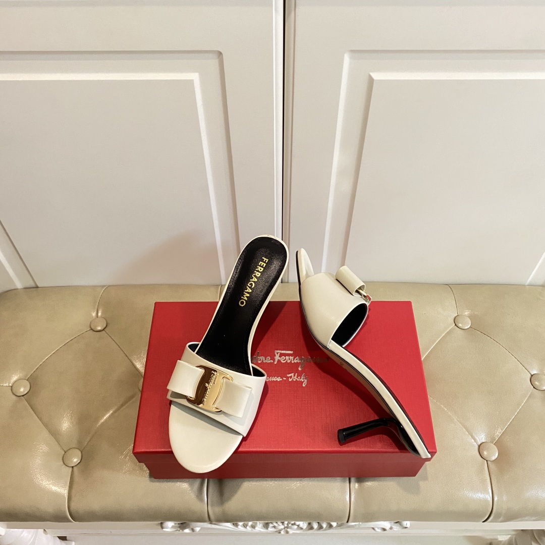 Ferragamo New Heels in Rubber, Oxen, and Sheep Skin, 7.5cm High (Sizes 35-41) - 图片 1