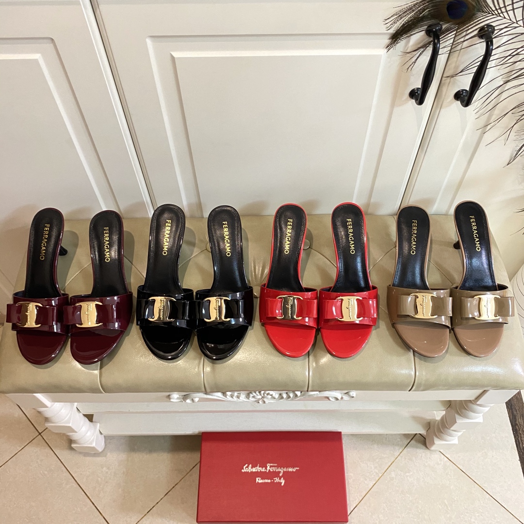 Ferragamo New Heels with Rubber Floor, Oxen and Sheep Skin, 7.5cm High - 图片 9