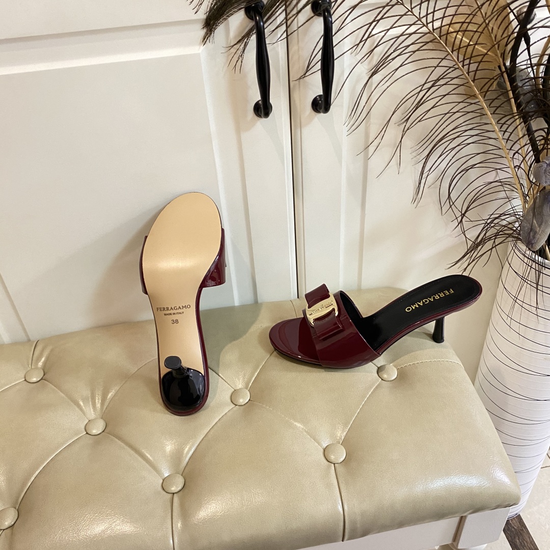 Ferragamo New Heels with Rubber Floor, Oxen and Sheep Skin, 7.5cm High - 图片 7