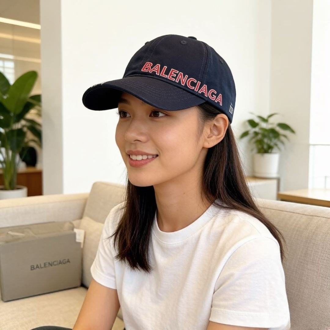BALENCIAGA巴黎世家新款logo棒球帽，很酷的色系，男女佩戴都有不同style，第一批抢先出货！