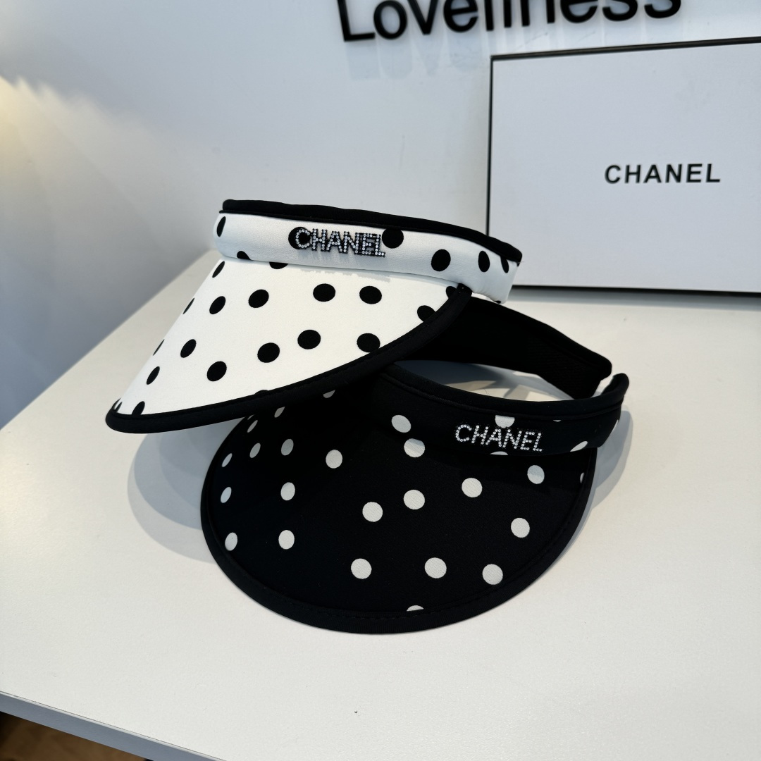 CHANEL Polka Dot Sun Visor