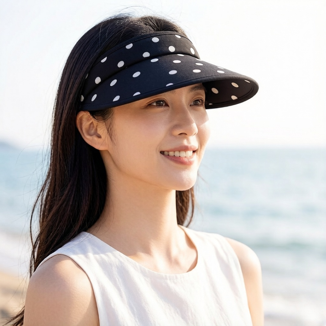 CHANEL Polka Dot Sun Visor
