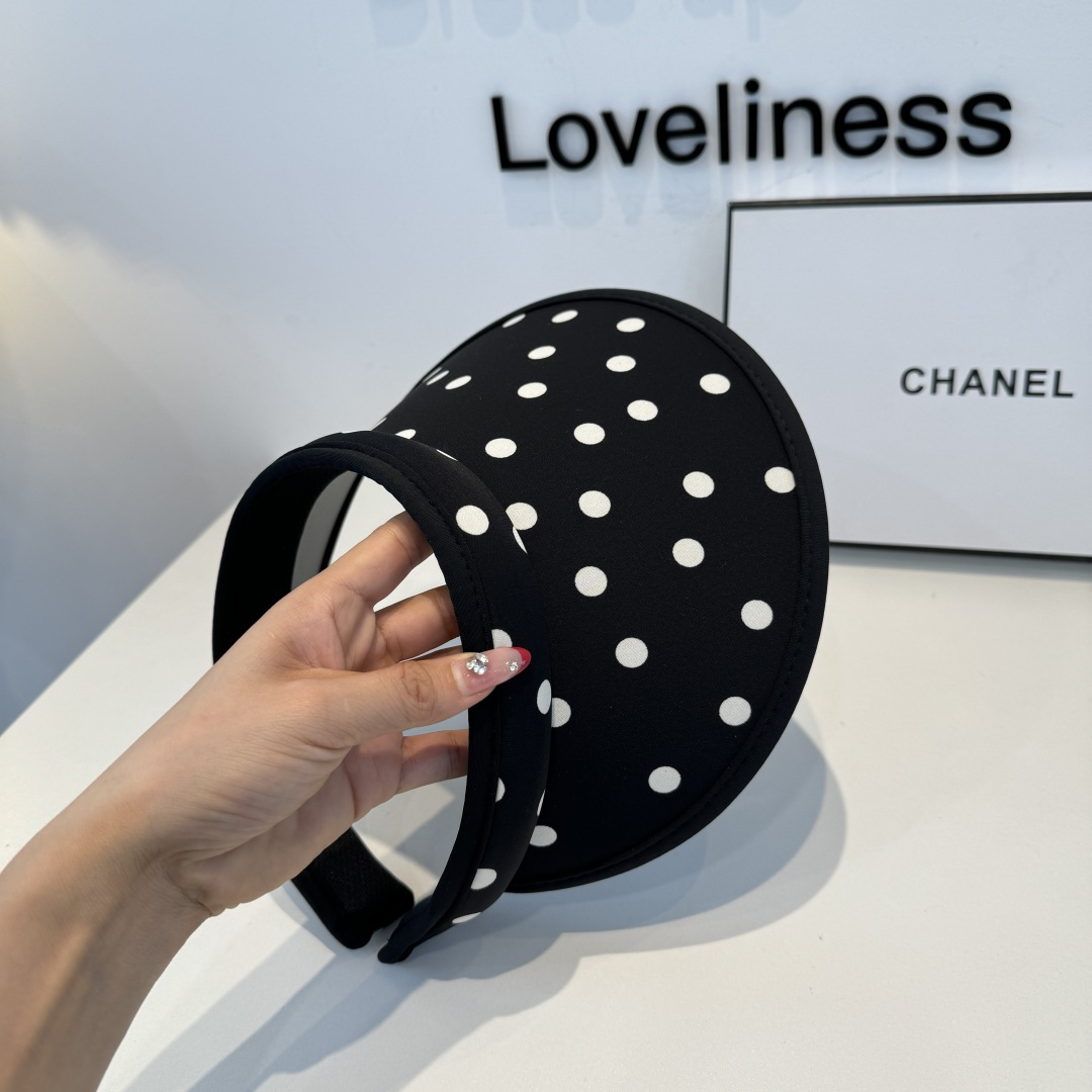 CHANEL Polka Dot Sun Visor