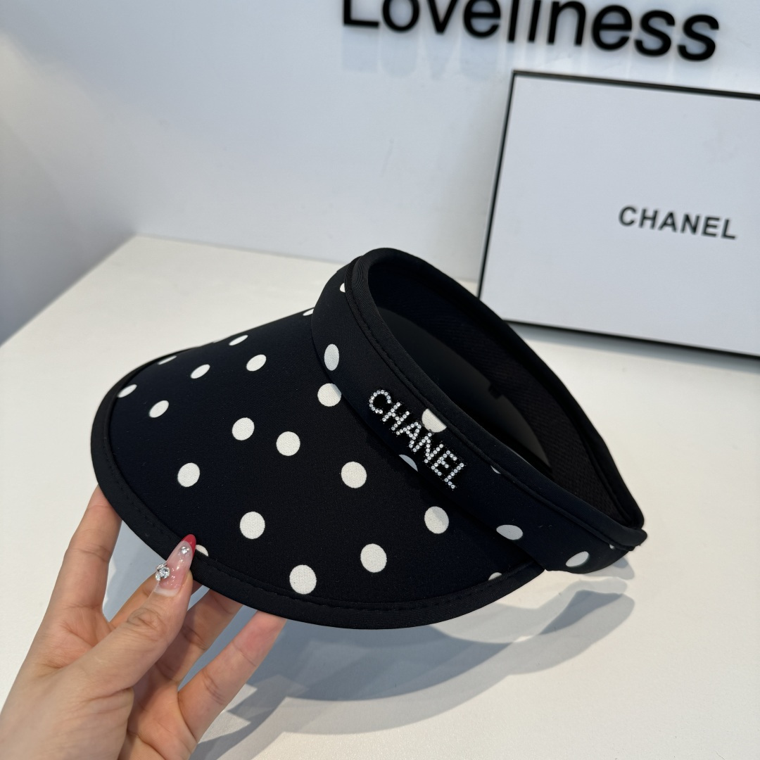 CHANEL Polka Dot Sun Visor
