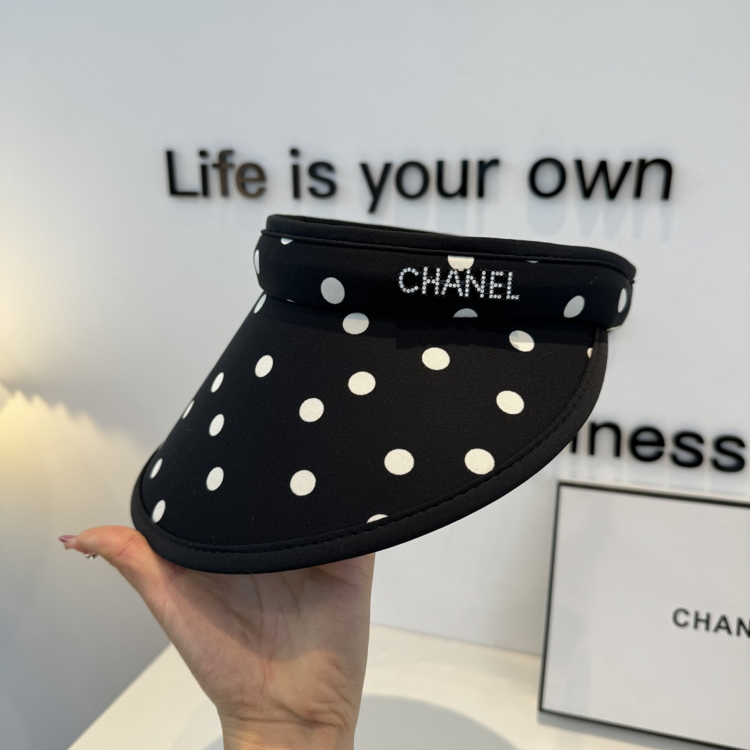 CHANEL Polka Dot Sun Visor