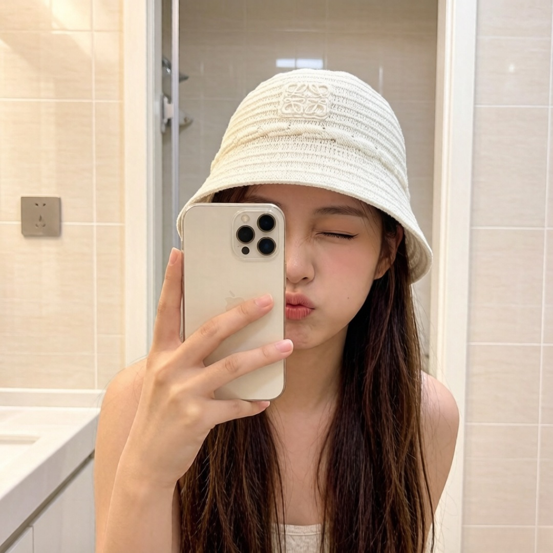 罗意威 编织渔夫帽，LOEWE新款原版原标设计，质感超好，外部线条定位标准，做工精细，简约大气低价走量！