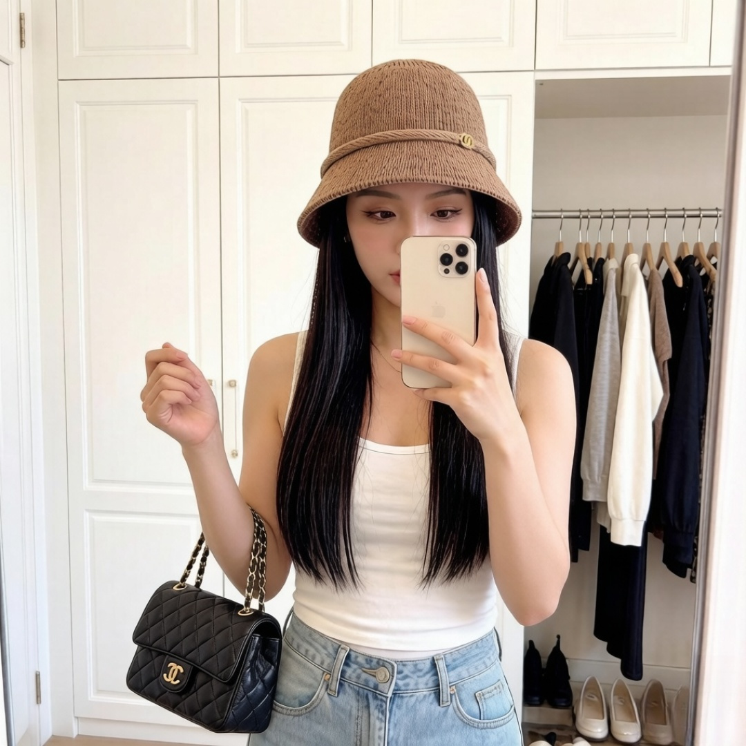 P香奈儿CHANEL 编织渔夫帽 小香经典简约，时尚休闲设计 跑量新品