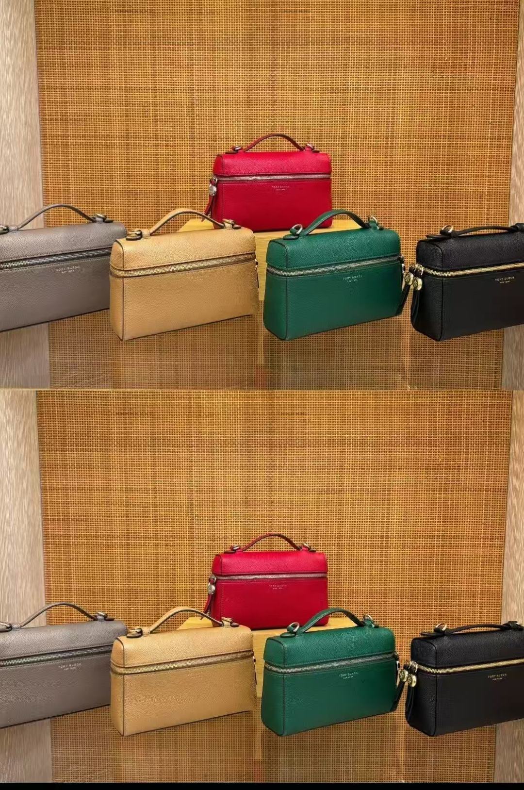 批430♥️TB新款  Tory burch荔枝纹牛皮盒子包  牛皮化妆包  单肩单肩斜挎 手提均可  
尺寸长18.5cm高12.5cm宽6cm