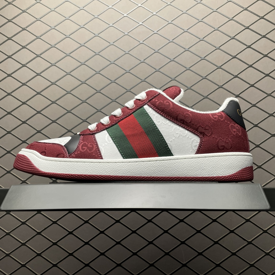💰750 頂級品質Gucci 古馳 Screener GG琺琅 復古老爹板鞋 海淘代購專供品質 正確楦型 正確固特異無膠走線工藝 配件齊全 進口皮料/原版毛巾內裡 匠心打造 其用料及細節已爭取最大限度還原公司正品 實拍如圖 所見即所得 謹