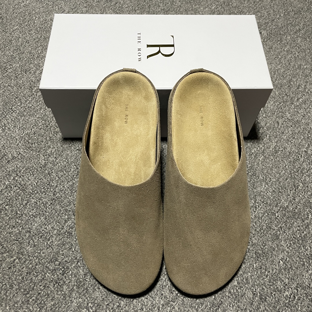海淘代购版 The Row 包头 老钱风 灰褐色 百搭慕勒拖鞋 海淘代购同渠道品质 高端零售 外贸充正专