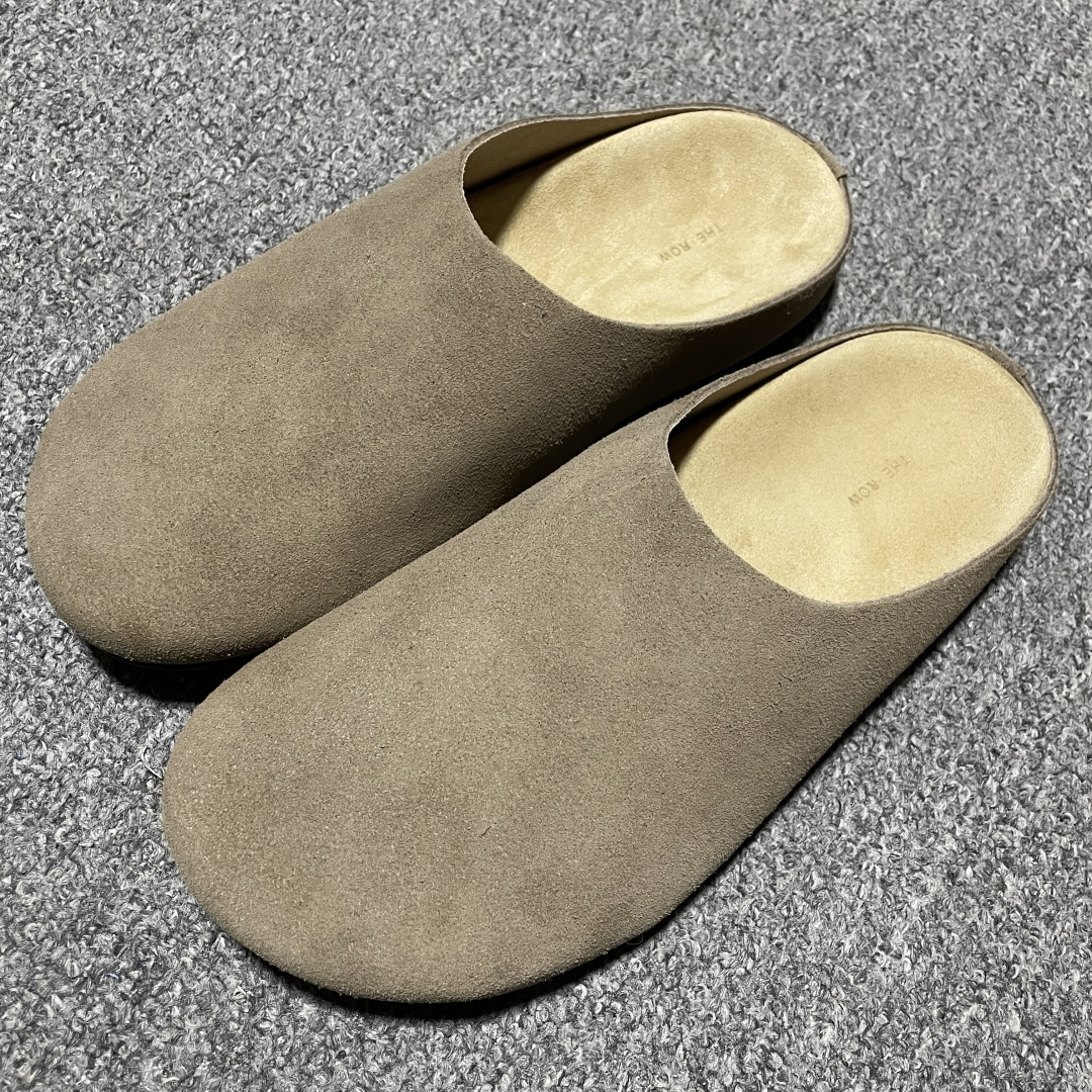 海淘代购版 The Row 包头 老钱风 灰褐色 百搭慕勒拖鞋 海淘代购同渠道品质 高端零售 外贸充正专