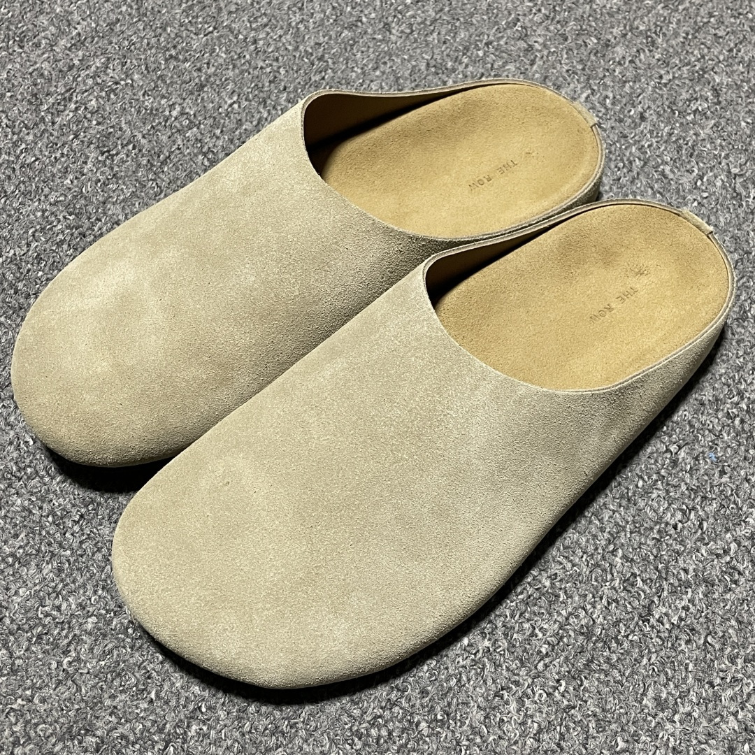 海淘代购版 The Row 包头 老钱风 灰褐色 百搭慕勒拖鞋 海淘代购同渠道品质 高端零售 外贸充正专