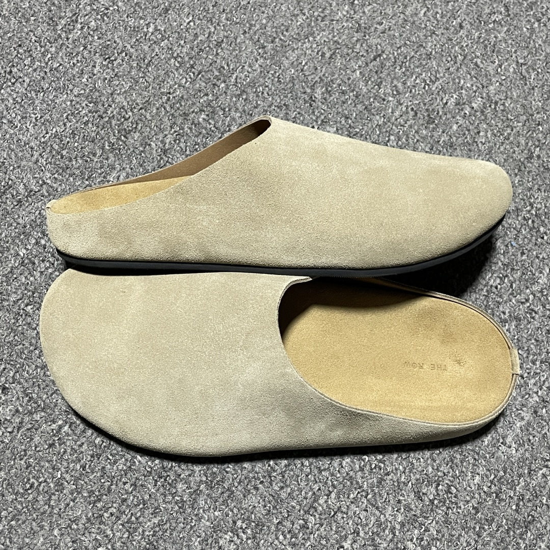 海淘代购版 The Row 包头 老钱风 灰褐色 百搭慕勒拖鞋 海淘代购同渠道品质 高端零售 外贸充正专