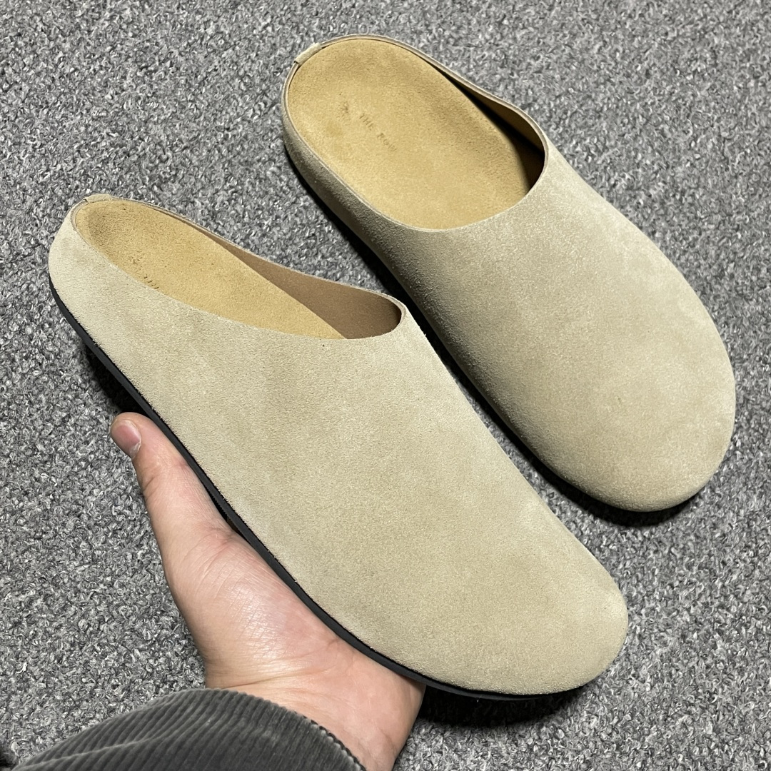 海淘代购版 The Row 包头 老钱风 灰褐色 百搭慕勒拖鞋 海淘代购同渠道品质 高端零售 外贸充正专