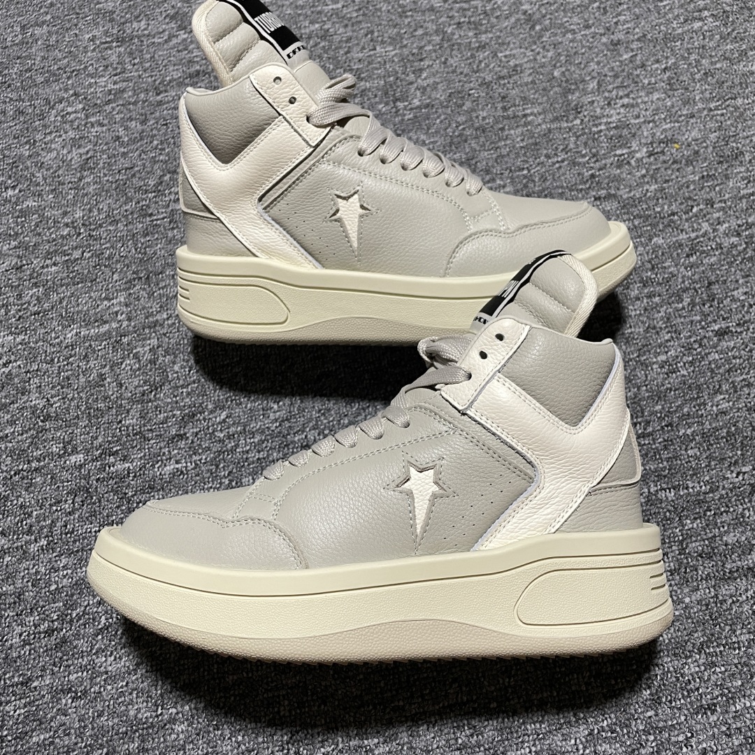  纯原 Converse x Rickowens x瑞克欧文斯匡威联名 厚底高帮休闲板鞋 平台外贸 高端