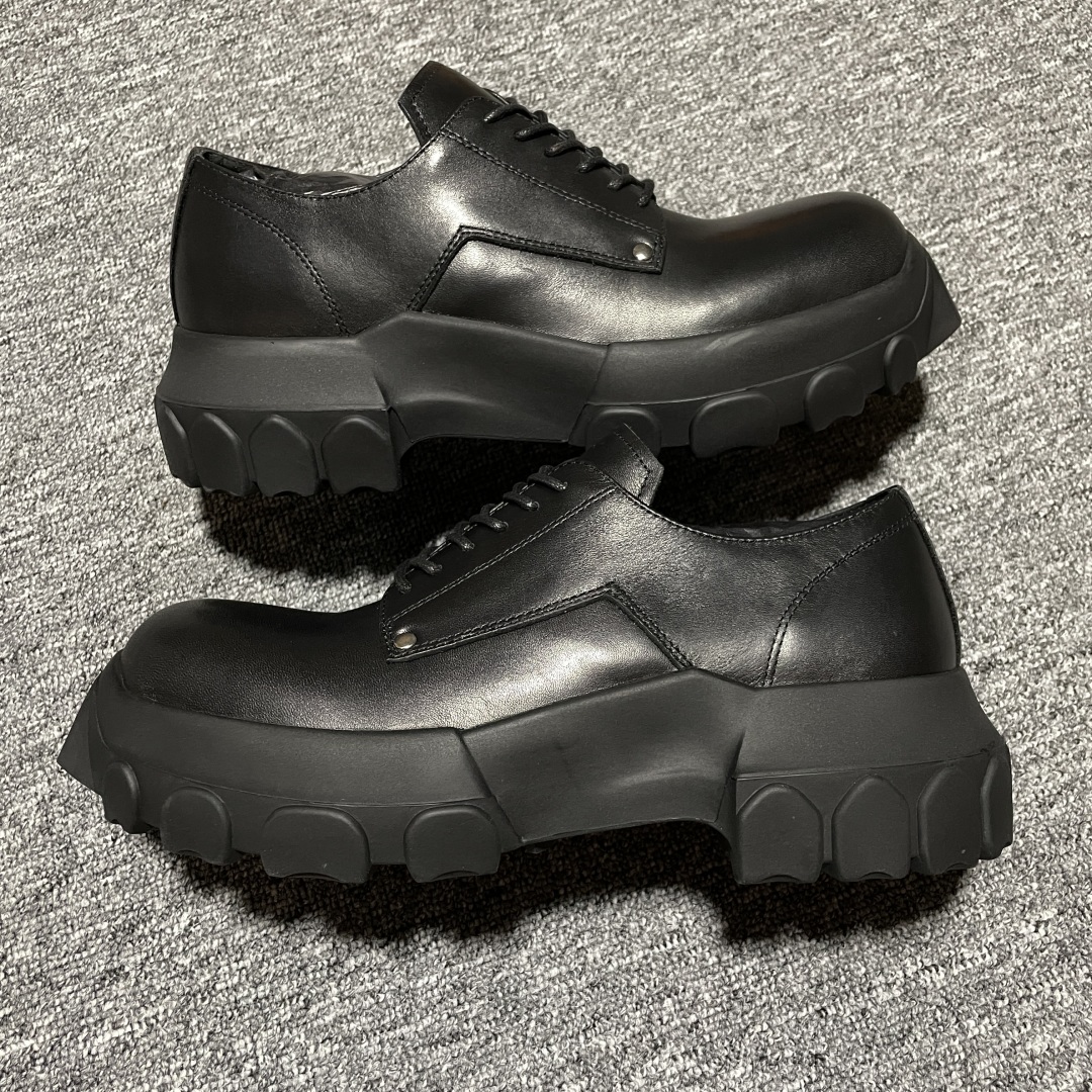  Rick Owens 瑞克欧文斯 Laceup Bozo Tractor 章鱼德比 低帮厚底休闲皮鞋 
