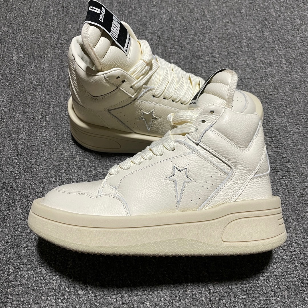  纯原 Converse x Rickowens x瑞克欧文斯匡威联名 厚底高帮休闲板鞋 平台外贸 高端