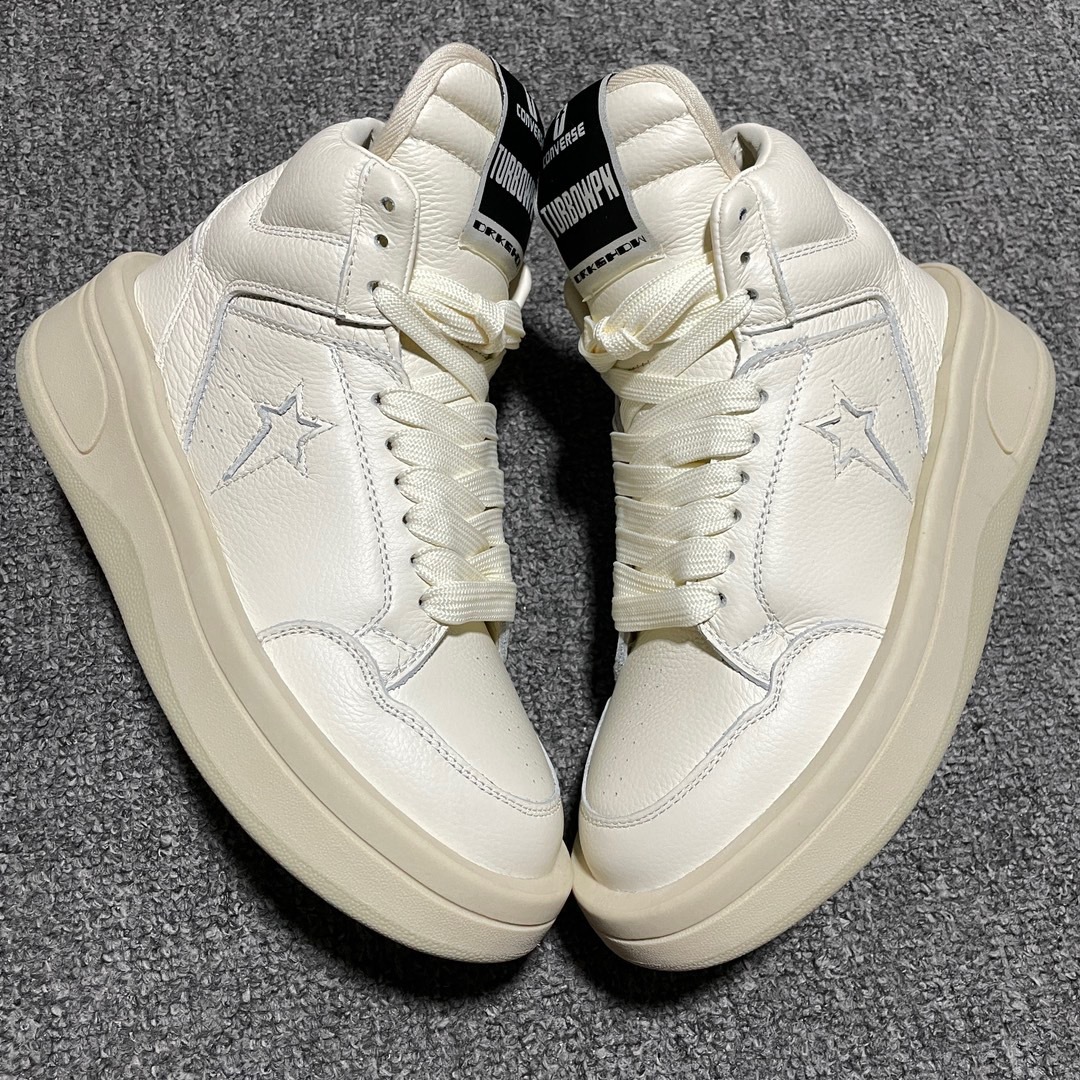  纯原 Converse x Rickowens x瑞克欧文斯匡威联名 厚底高帮休闲板鞋 平台外贸 高端