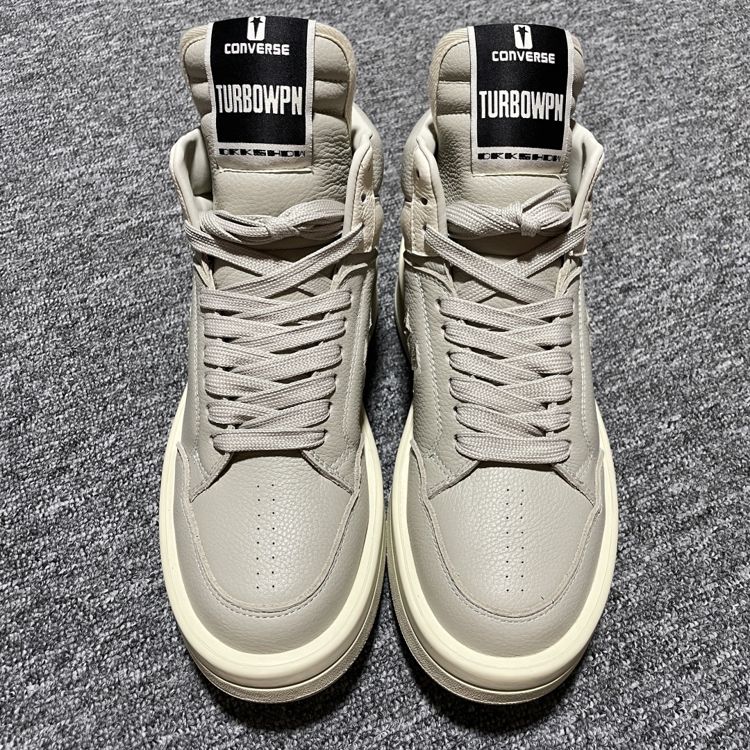  纯原 Converse x Rickowens x瑞克欧文斯匡威联名 厚底高帮休闲板鞋 平台外贸 高端