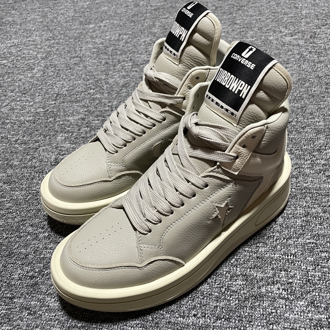  纯原 Converse x Rickowens x瑞克欧文斯匡威联名 厚底高帮休闲板鞋 平台外贸 高端