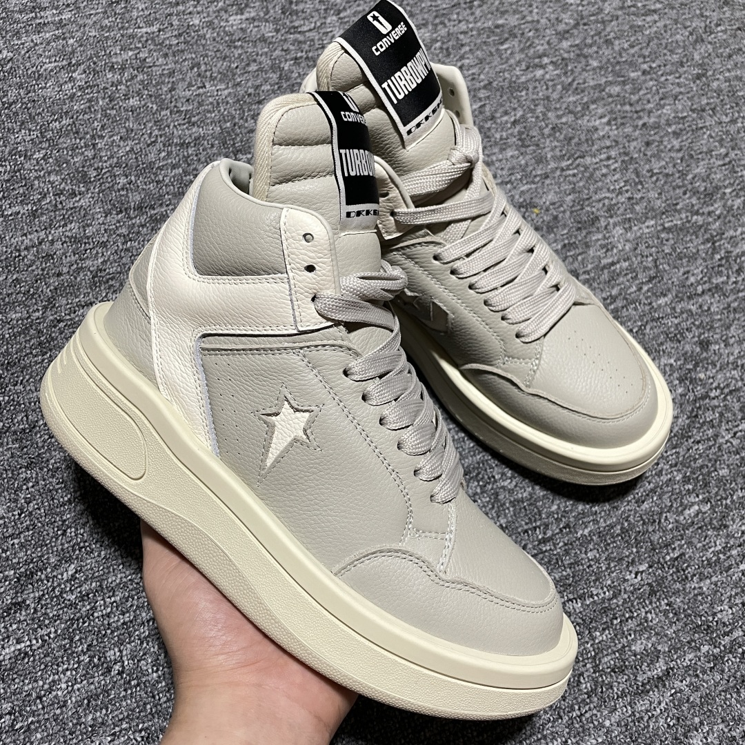  纯原 Converse x Rickowens x瑞克欧文斯匡威联名 厚底高帮休闲板鞋 平台外贸 高端