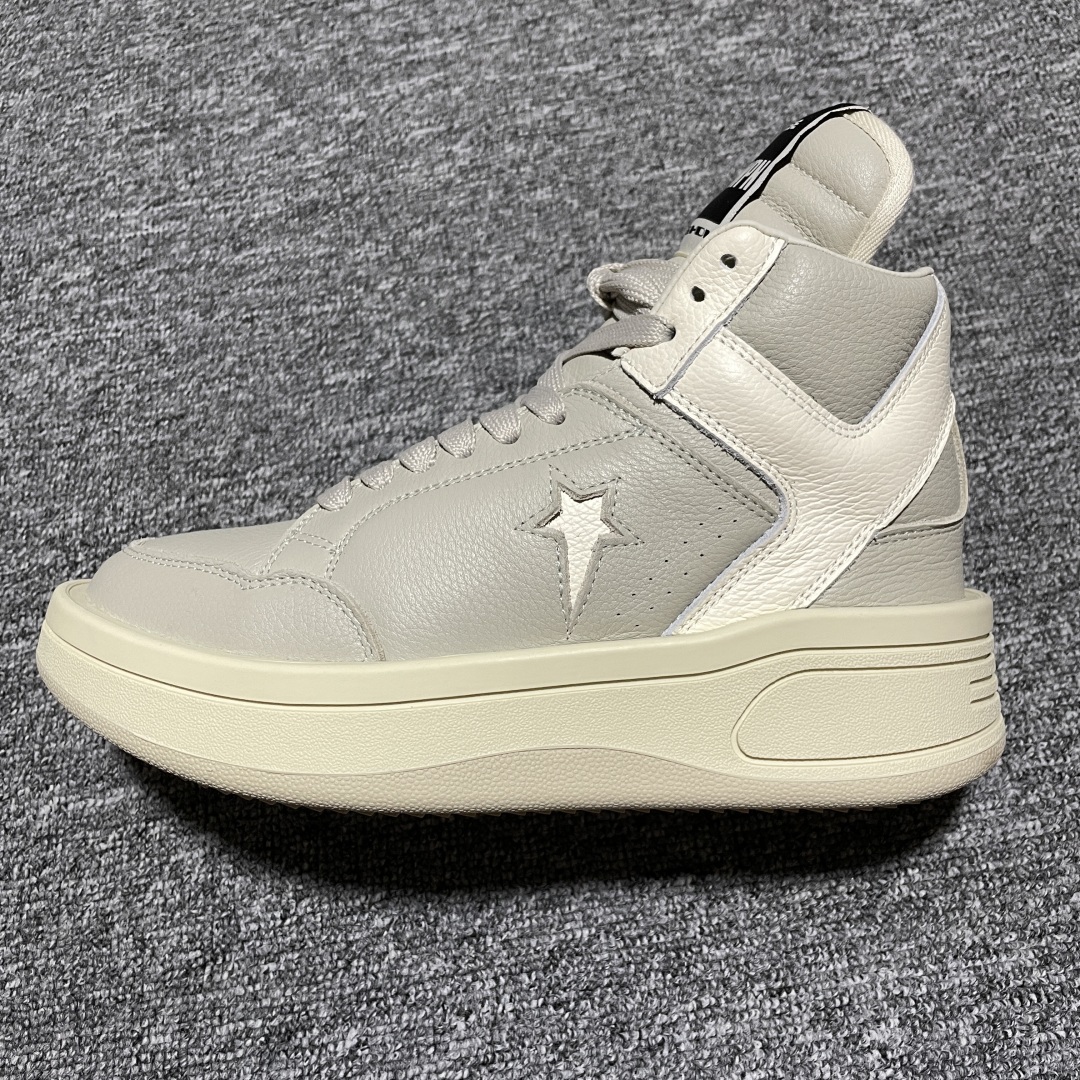  纯原 Converse x Rickowens x瑞克欧文斯匡威联名 厚底高帮休闲板鞋 平台外贸 高端