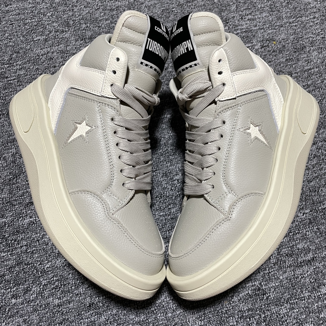  纯原 Converse x Rickowens x瑞克欧文斯匡威联名 厚底高帮休闲板鞋 平台外贸 高端