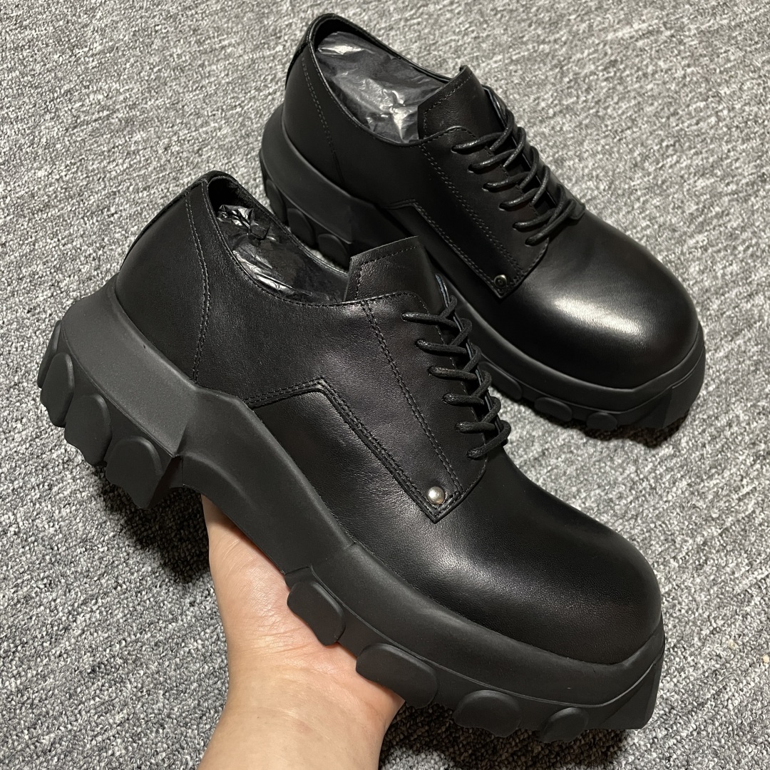  Rick Owens 瑞克欧文斯 Laceup Bozo Tractor 章鱼德比 低帮厚底休闲皮鞋 