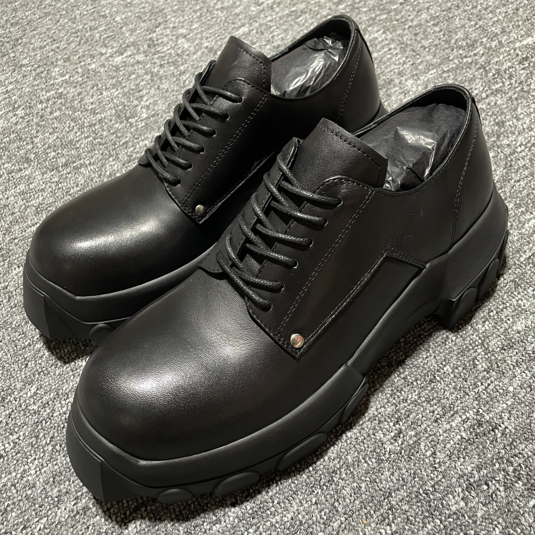  Rick Owens 瑞克欧文斯 Laceup Bozo Tractor 章鱼德比 低帮厚底休闲皮鞋 